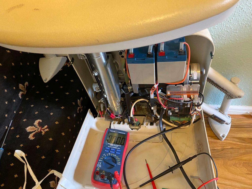 Servicing stairlift batteries